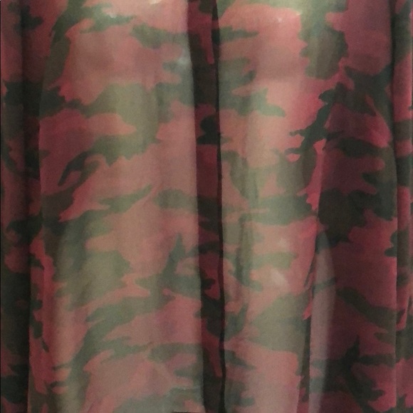 Sheer Black and Wine Camouflaged Blouse - Picture 3 of 7